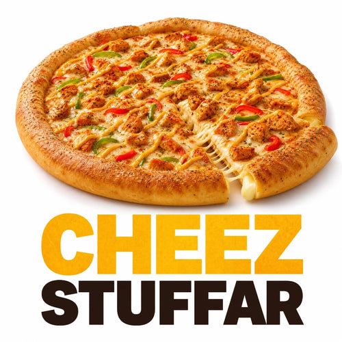 Cheez Stuffar Pizza with cheese stuffed crust and grilled chicken