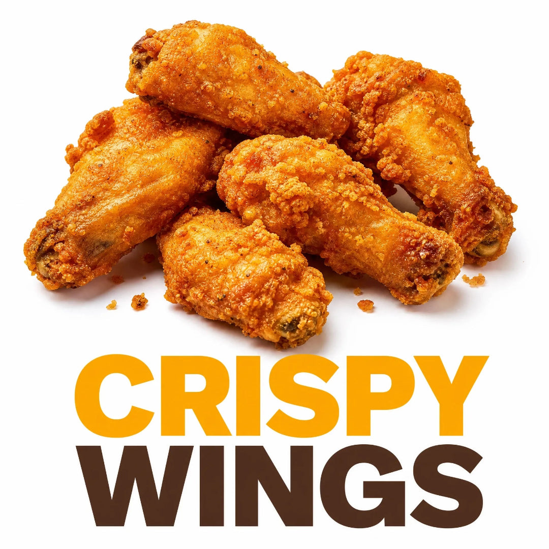 Golden crispy fried chicken wings